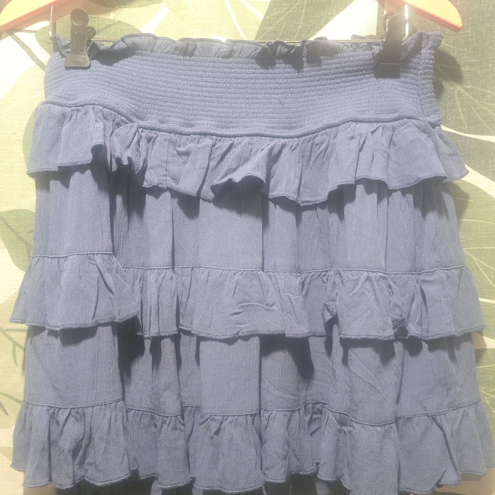 Blue Ruffled Women's Skirt